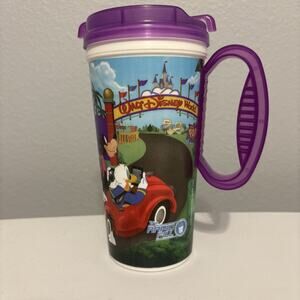 Walt Disney World Parks Rapid Fill Hot/Cold Refillable Souvenir Mug Purple Lid